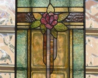 Pair of Stained Glass Panels
