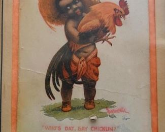 Black Americana Postcard, Framed