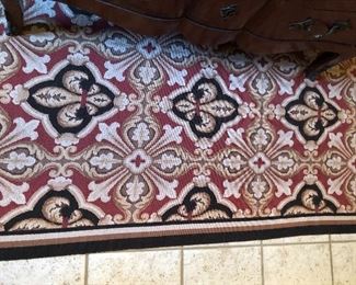 Aubusson Wool Needlepoint Runner