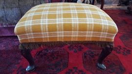 plaid yellow footstool
