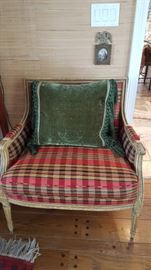 wide custom upholstered chair