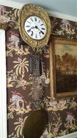 Pivette Wall Clock @ St. Denis de Gastine with large brass pendulum