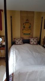 Beautiful queen four-poster bed with new mattress