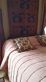 Queen headboard & mattress -- footboard needs TLC.