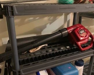 weed eater, lawn vacuum and blower, ice chests