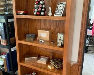 Bookcase and miscellaneous items