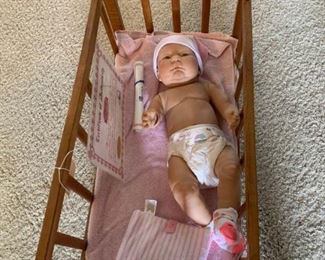 baby doll & crib