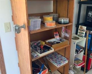 shelving unit, misc. office items