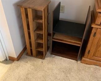 CD rack and some shelving 