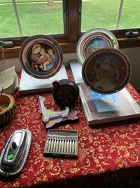 stain glass plates with pewter edging