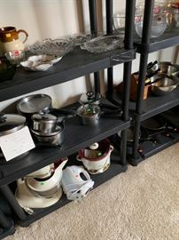Kitchen Aid mixer and other pots and pans and misc.