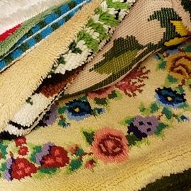 Colorful crewel rugs