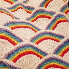 Just a sample of beautiful large crocheted afghans and a twin bedspread