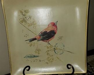Decorative Bird Plate with Stand