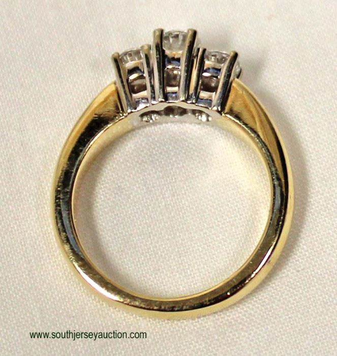 14 Karat Yellow Gold 3 Diamond Oval Ring
Auction Estimate $1500-$2500 – Located Inside
