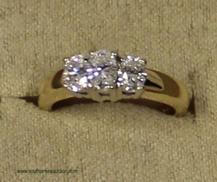14 Karat Yellow Gold 3 Diamond Oval Ring
Auction Estimate $1500-$2500 – Located Inside
