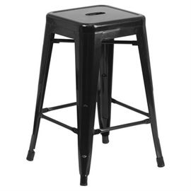 Metal Counter Stool in Black