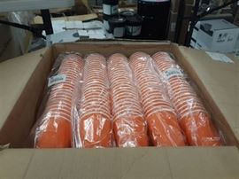 One lid Three Sizes 16 Oz. Tangerine Orange Disposible Ripple Wall Coffee and Tea Cup(500 count)