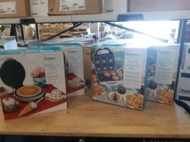Two Waffle Cone Makers + Two Mini Pie and Quiche Bakers