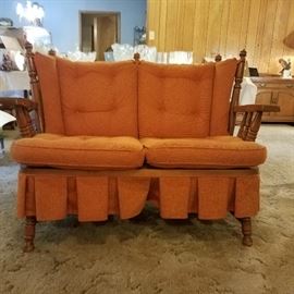 Tell City Furniture Love Seat Rocking Glider.  Comfortable and Moves Smooth.