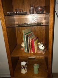 Shelving part of entertainment with selection of old children's books