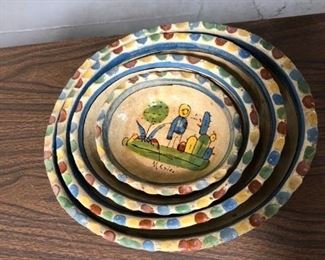 Antique Ceramic Nesting Casserole Dishes