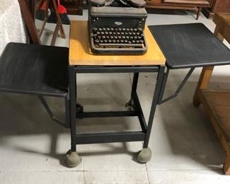 Antique Typewriter and Refurbished cart