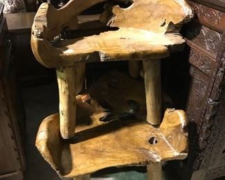 Rustic teak root stools