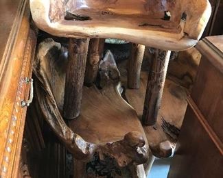 Rustic root stools