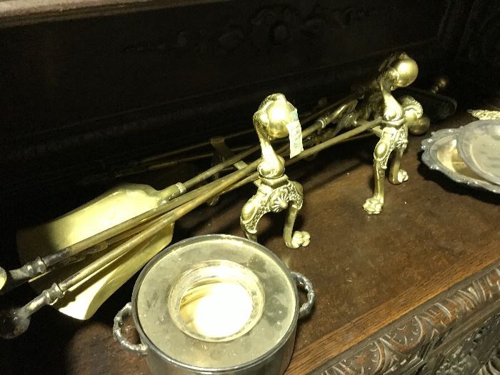 Brass fireplace tools