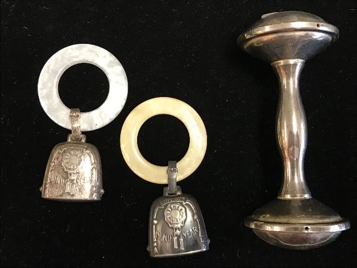 Sterling silver baby rattles