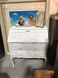 Painted country French drop front desk