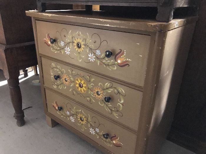 Folk art painted chest
