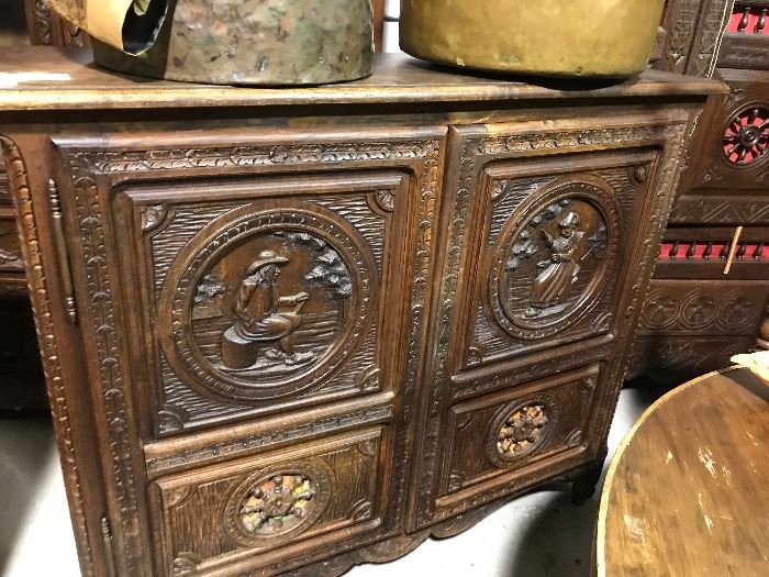 Breton/ Brittany carved sideboard