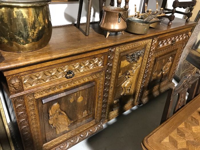 Fabulous Breton/ Brittany carved sideboard