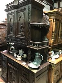 Breton/ Brittany carved double buffet