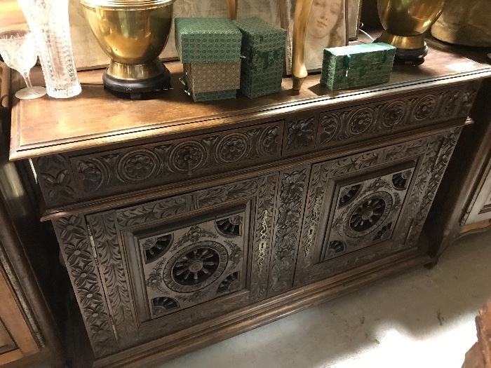 Breton/ Brittany carved sideboard