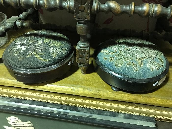 Needlepoint footstools
