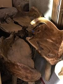 Rustic root stools