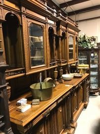 Matching pair walnut French cabinets
