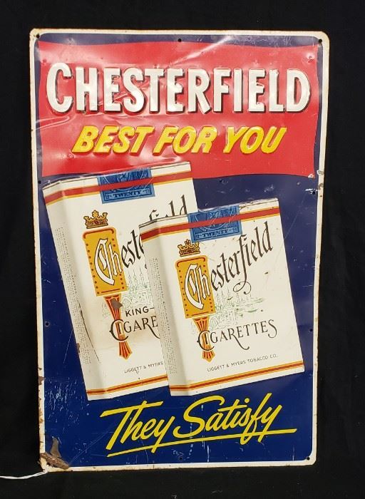 Chesterfield 1950s Tin Sign
