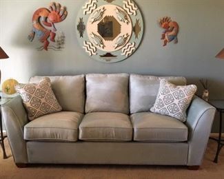 LaZBoy Seafoam Ultra-suede Sofa