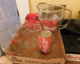 Coca Cola Pitcher and Glasses