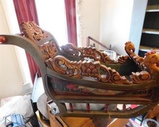 Carved Wooden Sled(Decorative)