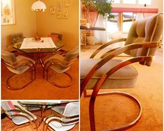 MILO BAUGHMAN STYLE DINNING SET & ARC LAMP