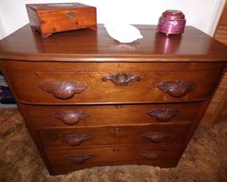 Victorina Walnut Chest with Carved Drawer Pulls