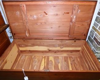 Interior of Solid Cedar Blanket Chest