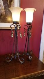 Pair of Table Lamps with Tassel Accents