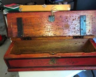Antique stage coach tool box