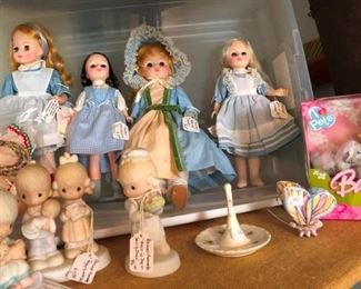 Madame Alexander and Effanbee dolls...Previous Moments figurines (SOLD M.A. doll on right)